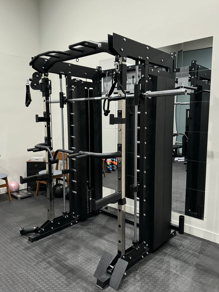 U-Pro-01 All-in-One Smith Machine Functional Trainer – Commercial Gym System with 308 lb Cast Iron Weight Stacks