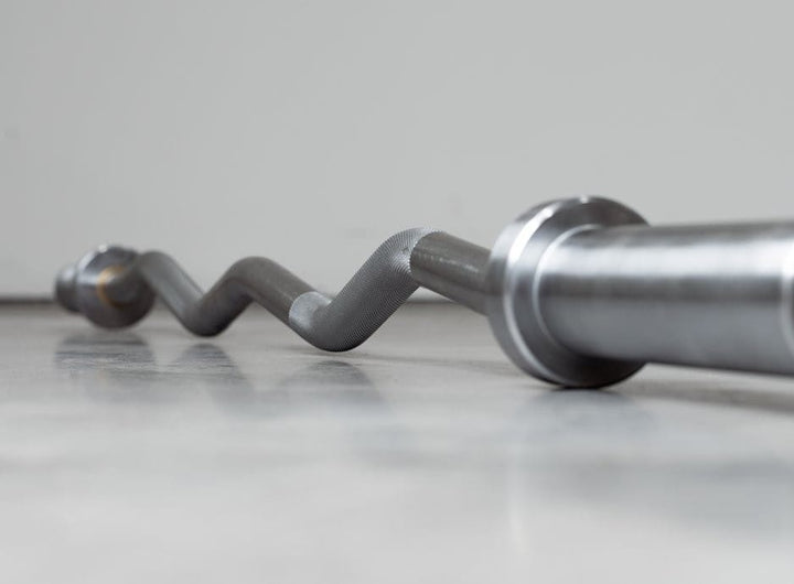 Goliath EZ Curl Barbell – A3 Steel, Chrome Finish, 8KG, Dual Bearings, 400LB Max Load + Collars