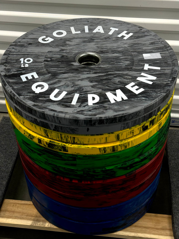 Colored Bumper Plate Set – 260 lb Olympic Weight Plates for CrossFit & Powerlifting