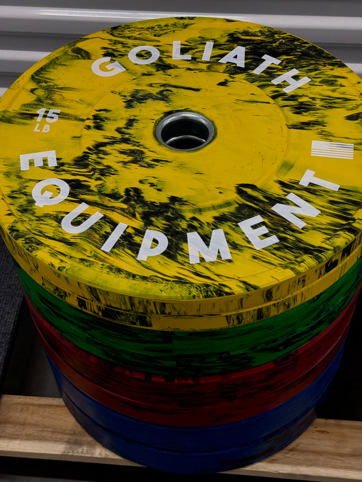 Colored Bumper Plate Set – 260 lb Olympic Weight Plates for CrossFit & Powerlifting