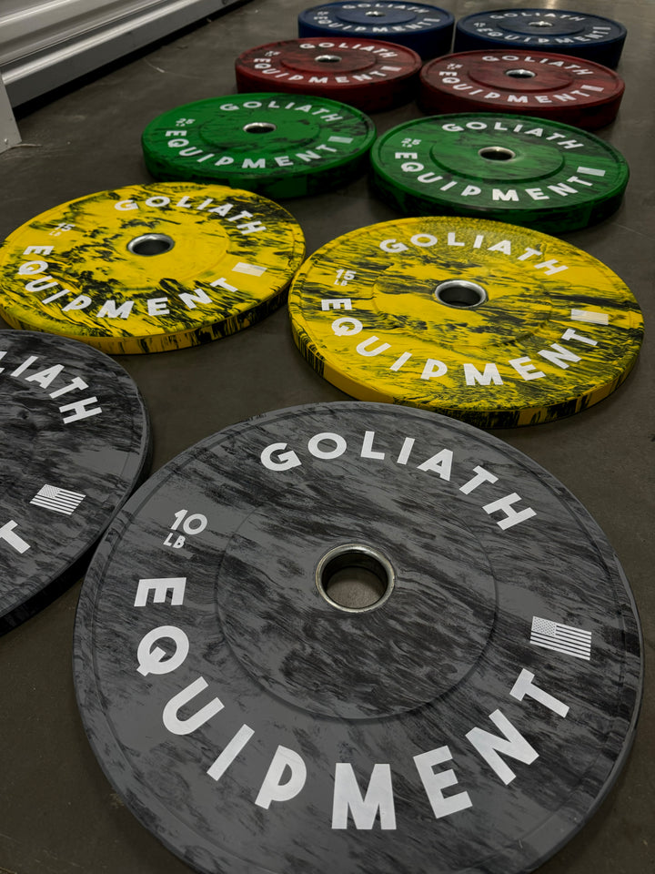 Colored Bumper Plate Set – 260 lb Olympic Weight Plates for CrossFit & Powerlifting
