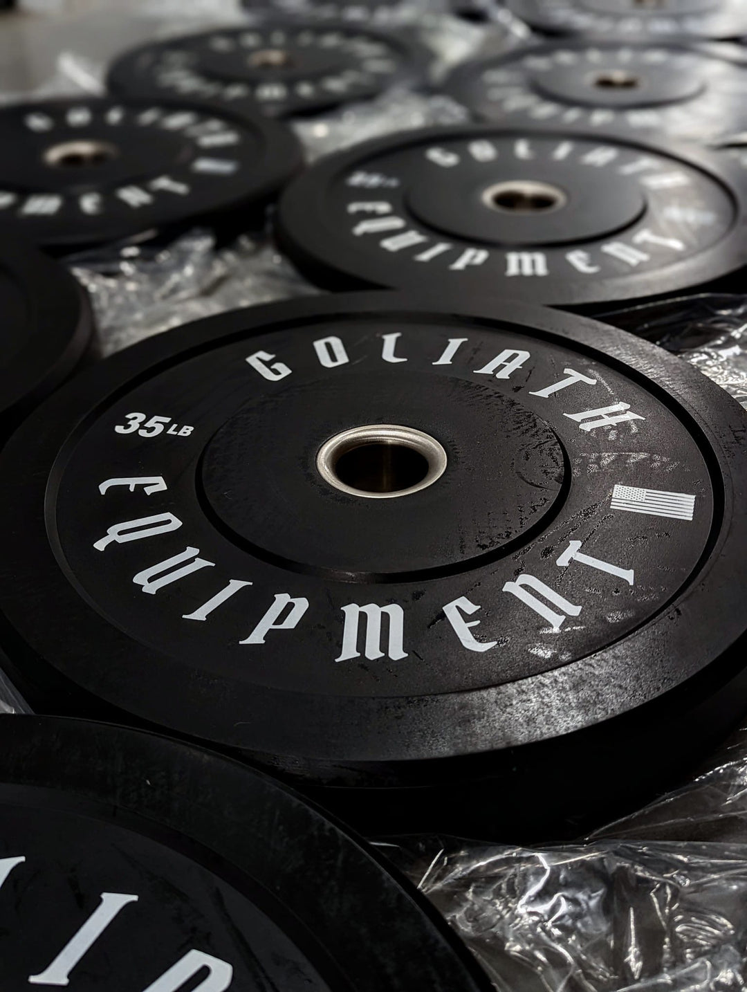 Commercial Bumper Plate Set – Full 260 lb Olympic Weight Set (10–45 lb)
